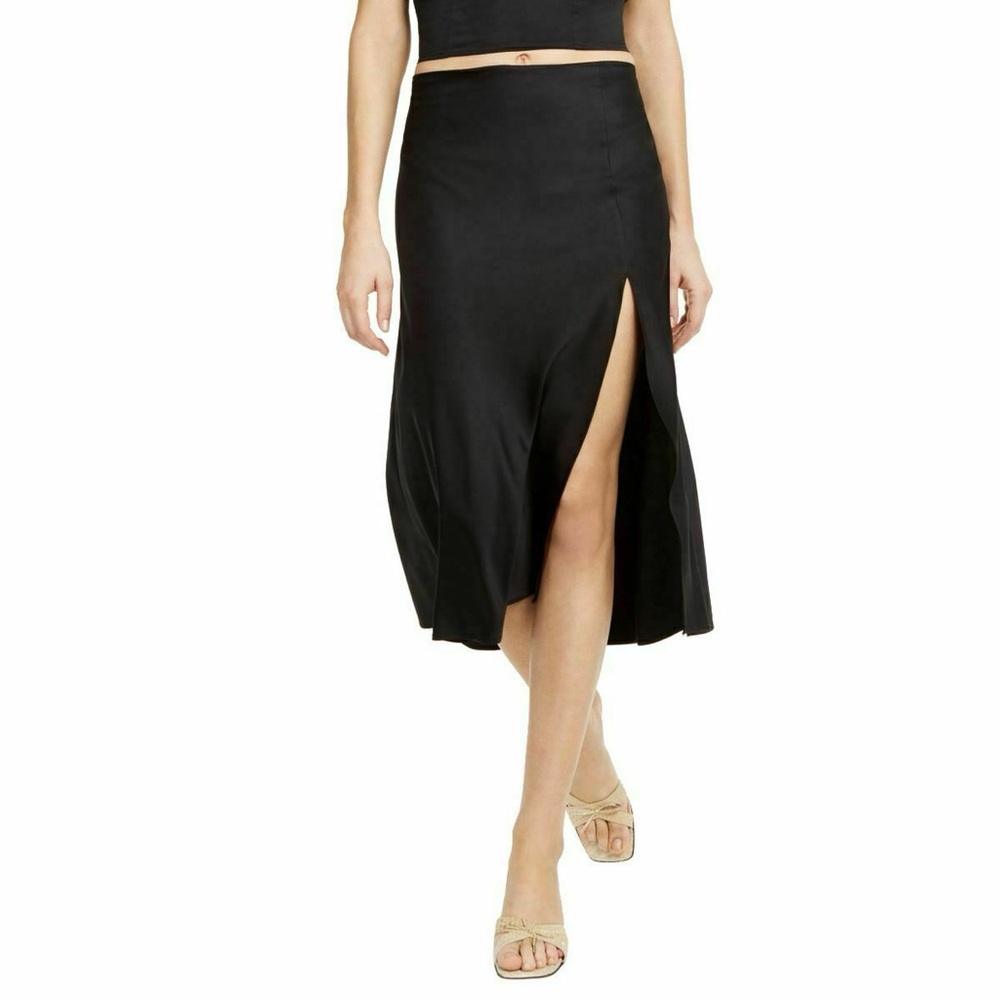 Danielle Bernstein black slip skirt